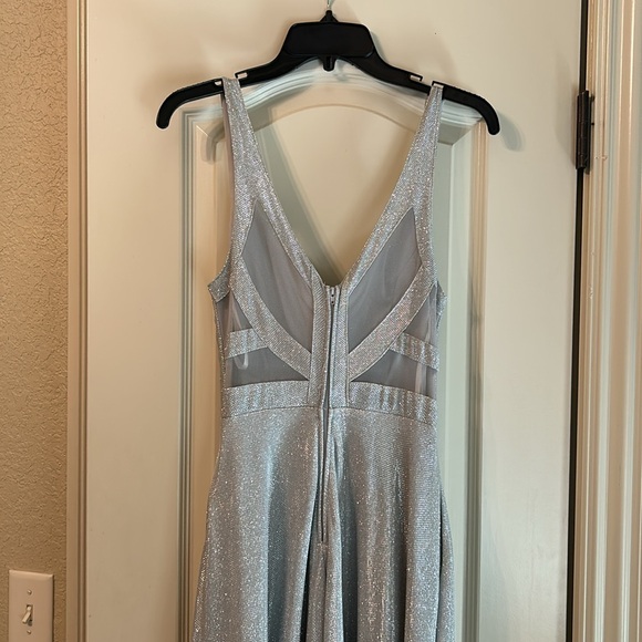 B Darlin Sparkly Silver Metallic Formal - Picture 3 of 9